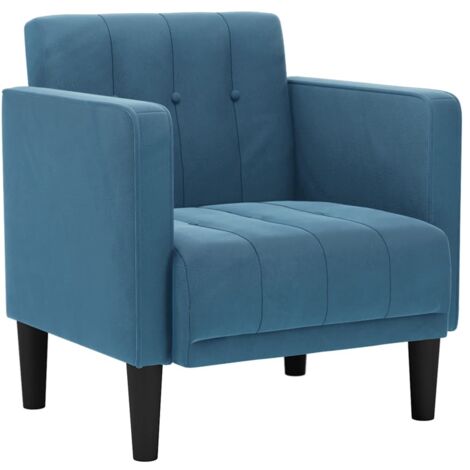 vidaXL Divano Sedia con Braccioli Blu 53 cm in Velluto