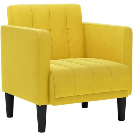 vidaXL Divano Sedia con Braccioli Giallo 53 cm in Velluto