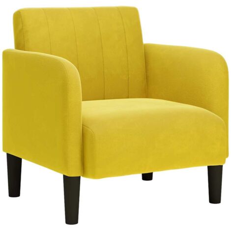 vidaXL Divano Sedia con Braccioli Giallo 54 cm in Velluto