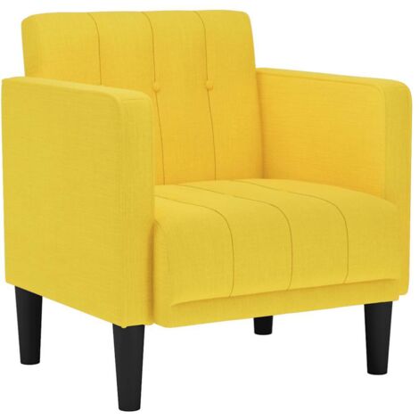 vidaXL Divano Sedia con Braccioli Giallo Chiaro 53 cm in Tessuto