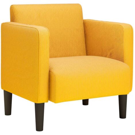 vidaXL Divano Sedia con Braccioli Giallo Chiaro 54 cm Tessuto a Coste