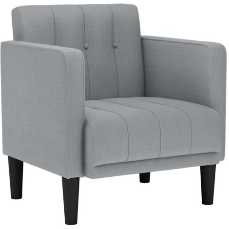 vidaXL Divano Sedia con Braccioli Grigio Chiaro 53 cm in Tessuto