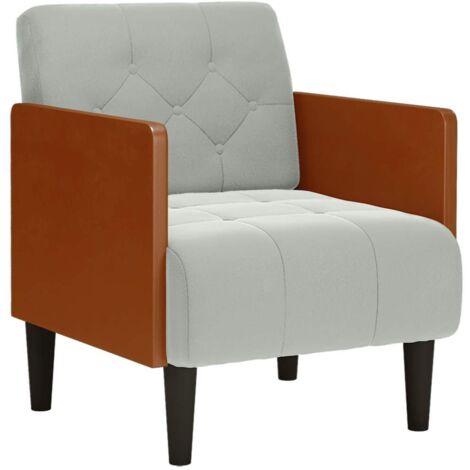 vidaXL Divano Sedia con Braccioli Grigio Chiaro 55 cm in Velluto