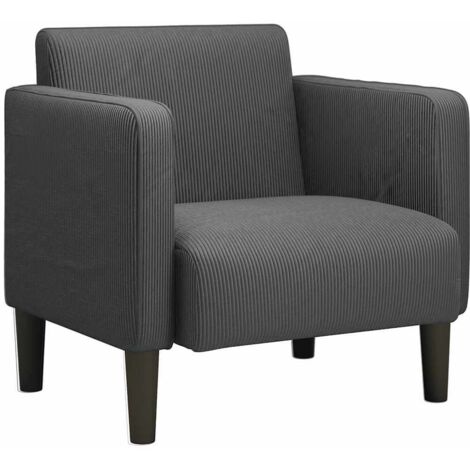 vidaXL Divano Sedia con Braccioli Grigio Scuro 54 cm Tessuto a Coste