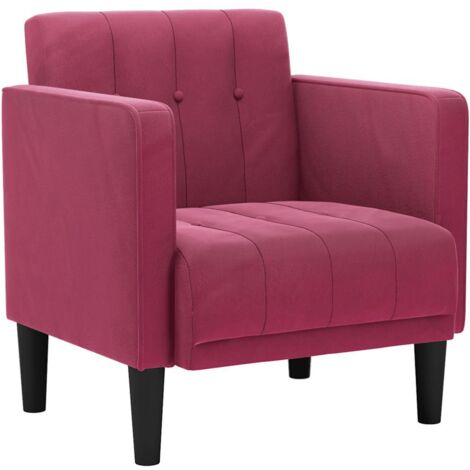 vidaXL Divano Sedia con Braccioli Rosso Vino 53 cm in Velluto