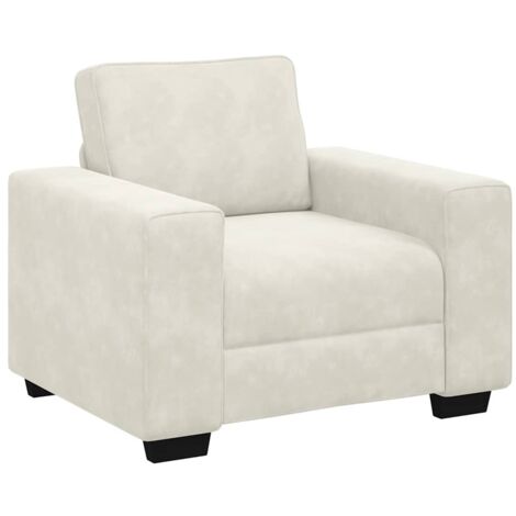 vidaXL Divano Sedia Crema 60 cm Velluto