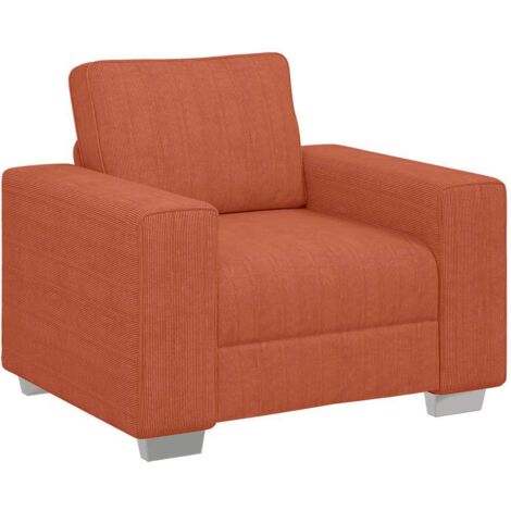 vidaXL Divano Sedia Rosso Arancione 60 cm Tessuto di Velluto a Coste