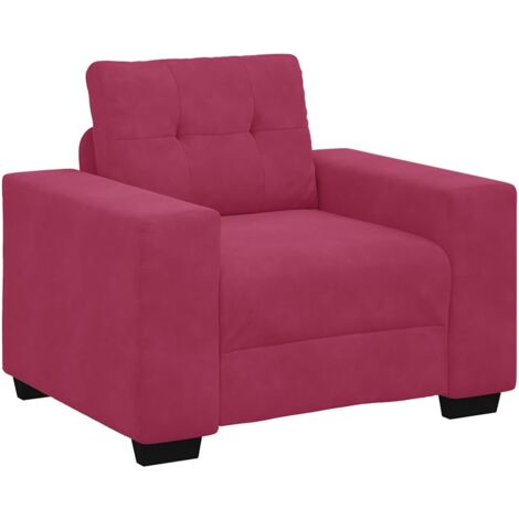 vidaXL Divano Sedia Rosso Vino 60 cm Velluto