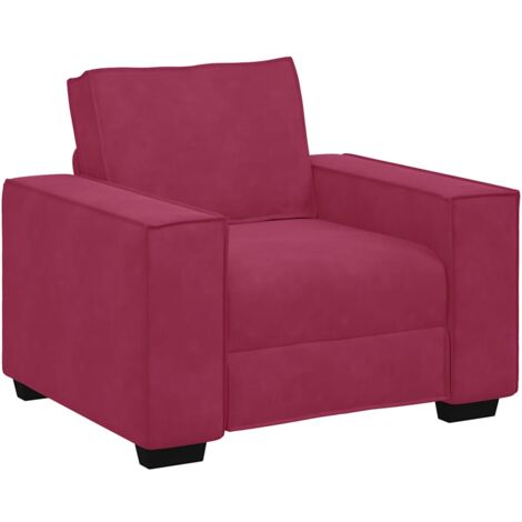 vidaXL Divano Sedia Rosso Vino 60 cm Velluto