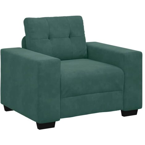 vidaXL Divano Sedia Verde Scuro 60 cm Velluto