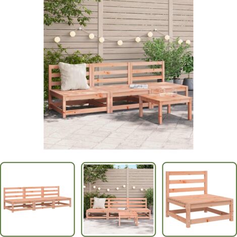vidaXL Divano senza braccioli -  Divani Giardino Senza Braccioli 3pz 70x70x67cm Massello Douglas