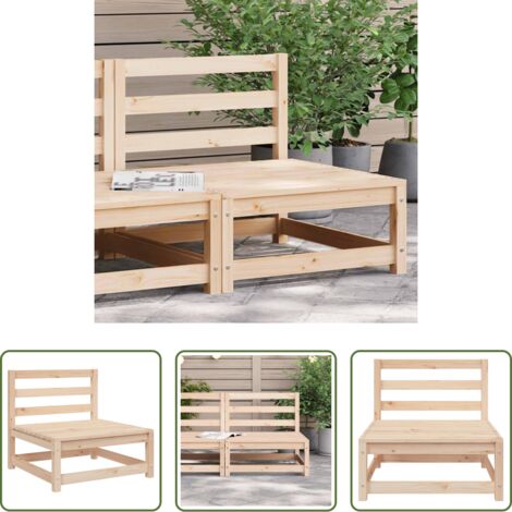 vidaXL Divano senza braccioli -  Divano Giardino Senza Braccioli 70x70x67cm Legno Massello Pino
