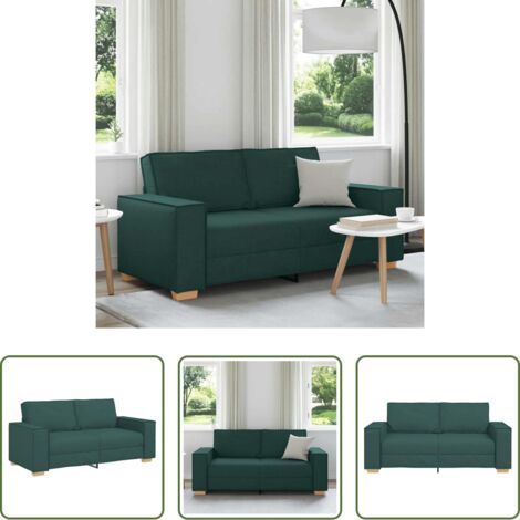 vidaXL Divano verde scuro -  Divano a 2 posti Verde scuro 180x78x84 cm in tessuto