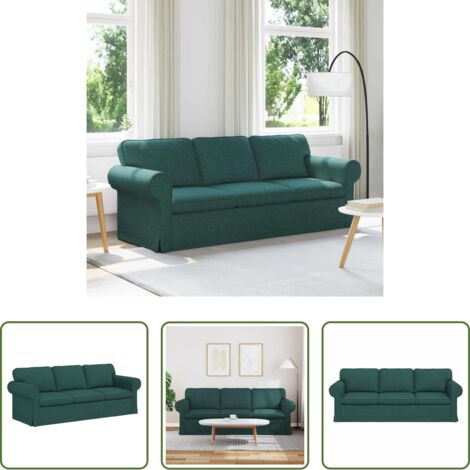 vidaXL Divano verde scuro -  Divano Verde Scuro 215 x 82 x 80 cm Tessuto