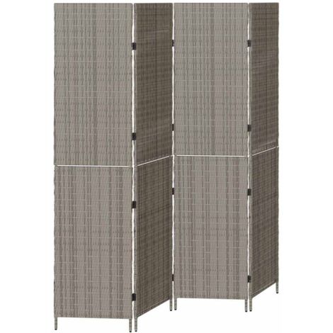 vidaXL Divider per stanze Grigio 195 x 180 cm polyrattan