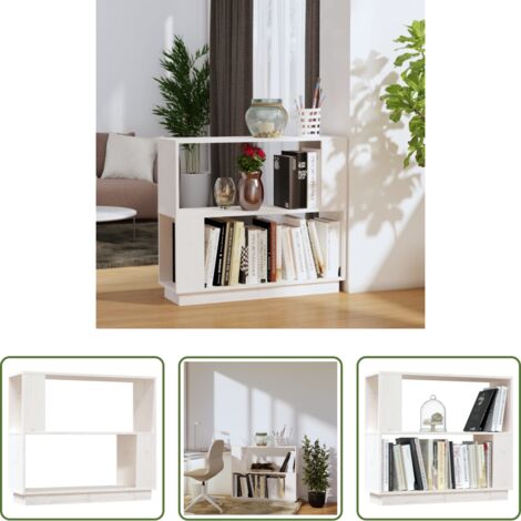 vidaXL Divisor de ambientes -  Estantería/divisor de espacios madera de pino blanco 80x25x70cm