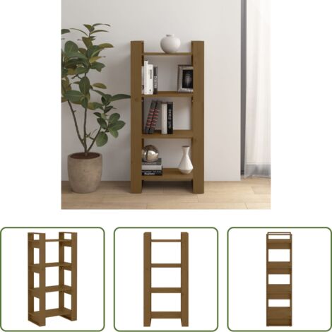 vidaXL Divisor de ambientes -  Estantería/divisor de espacios madera marrón miel 60x35x125 cm