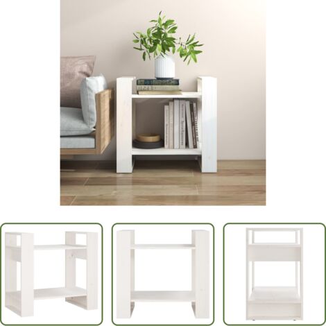 vidaXL Divisor de ambientes -  Estantería/divisor de espacios madera pino blanco 60x35x57 cm