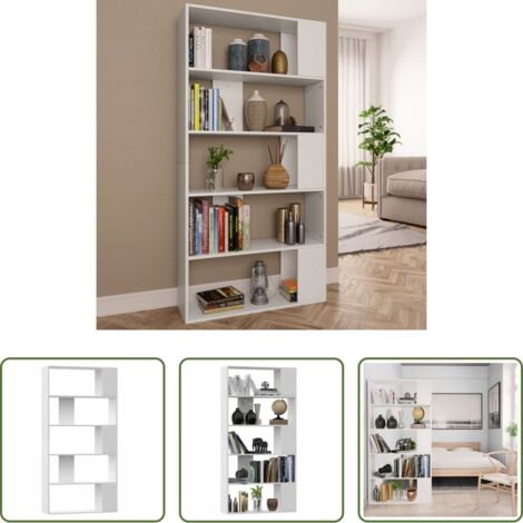 vidaXL Divisor de ambientes -  Estantería/divisor madera contrachapada blanco 80x24x159cm