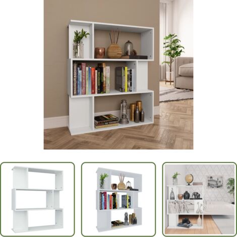 vidaXL Divisor de ambientes -  Estantería/divisor madera contrachapada blanco 80x24x96 cm