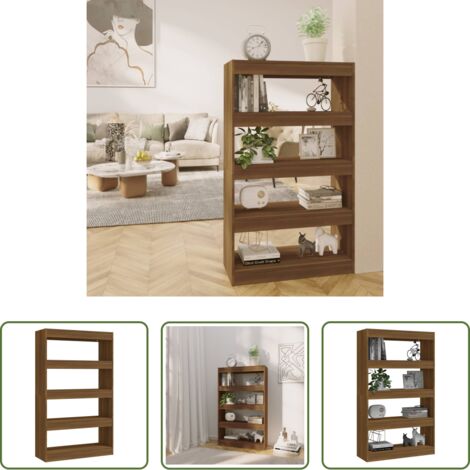 vidaXL Divisor de ambientes -  Estantería/divisor madera ingeniería marrón roble 80x30x135 cm