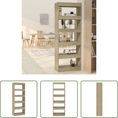 vidaXL Divisor de ambientes -  Estantería/divisor madera ingeniería roble Sonoma 60x30x166 cm