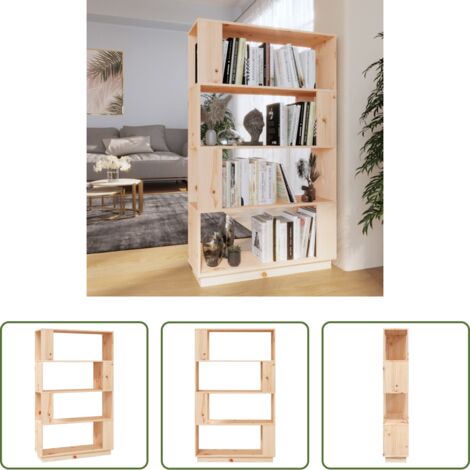 vidaXL Divisor de espacios -  Estantería/divisor de espacios madera maciza pino 80x25x132 cm