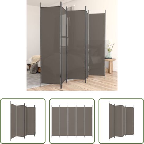 vidaXL Divisore in tessuto -  Divisorio a 5 Pannelli Antracite 250x200 cm Tessuto
