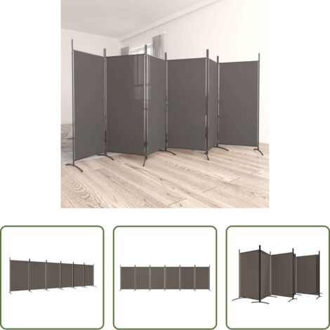 vidaXL Divisore in tessuto -  Divisorio a 6 Pannelli Antracite 520x180 cm Tessuto
