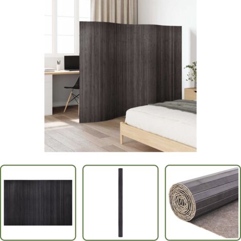 vidaXL Divisore per stanza -  Divisorio per Stanza in Bambù Grigio Larghezza 250 cm Altezza 165 cm