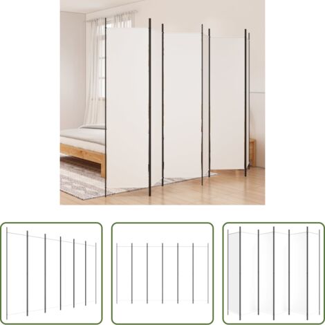 vidaXL Divisore per ufficio -  Divisorio a 6 Pannelli Bianco 300x200 cm Tessuto
