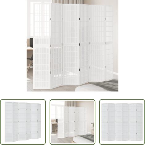 vidaXL Divisore pieghevole -  Divisorio Ambienti 6Pannelli Bianco Legno Massello di Paulownia