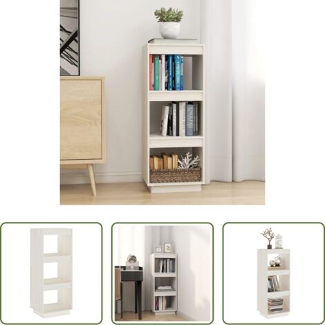 vidaXL Divisorio in legno -  Libreria/Divisorio Bianco 40x35x103cm in Legno Massello di Pino