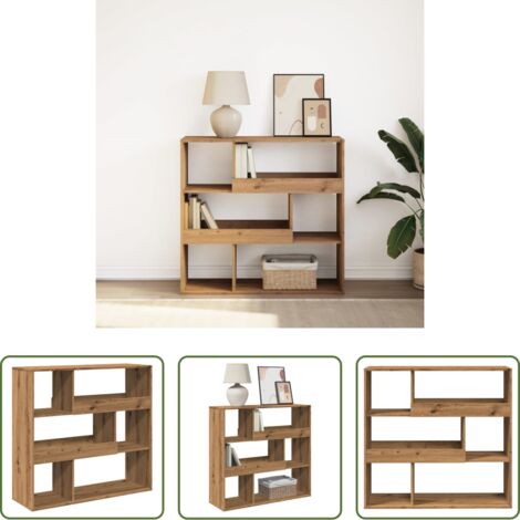 vidaXL Divisorio in legno -  Libreria/Divisorio Rovere Artigianale 100x33x94,5 cm