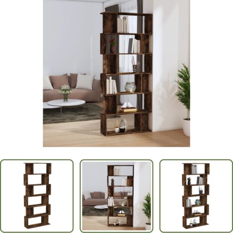 vidaXL Divisorio in legno -  Libreria/Divisorio Rovere Fumo 80x24x192cm in Legno Ingegnerizzato