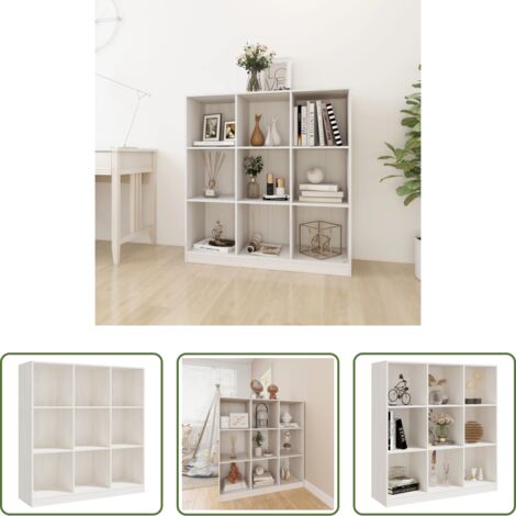 vidaXL Divisorio -  Libreria/Divisorio Bianco 104x33,5x110 cm in Massello di Pino