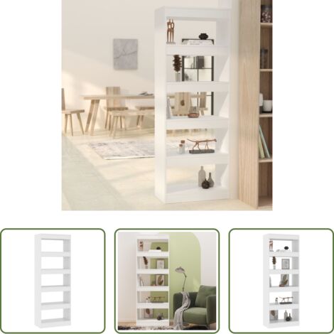 vidaXL Divisorio -  Libreria/Divisorio Bianco 60x30x166 cm in Truciolato