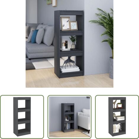 vidaXL Divisorio -  Libreria/Divisorio Grigio 40x30x103,5 cm Legno Massello di Pino
