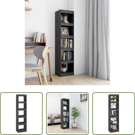 vidaXL Divisorio -  Libreria/Divisorio Grigio 40x30x167,5 cm in Massello di Pino