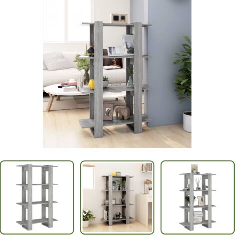 vidaXL Divisorio -  Libreria/Divisorio Grigio Sonoma 80x30x123,5 cm