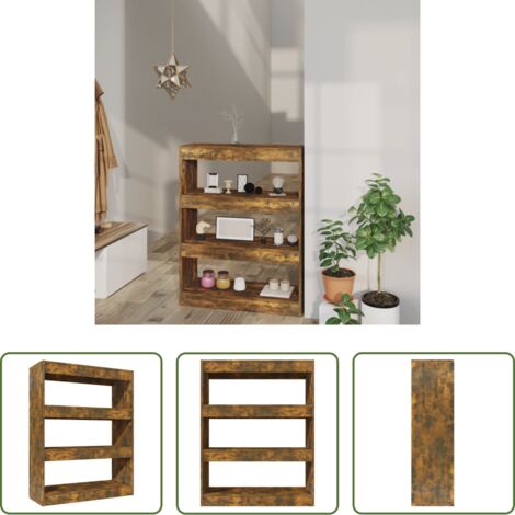 vidaXL Divisorio -  Libreria/Divisorio Rovere Fumo 80x30x103 cm Legno Multistrato