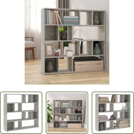vidaXL Divisorio per ambienti -  Libreria/Divisorio Grigio Cemento 105x24x102 cm