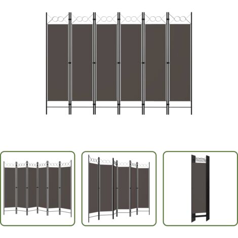 vidaXL Divisorio per camera da letto - Paravento a 6 Pannelli Antracite 240x180 cm