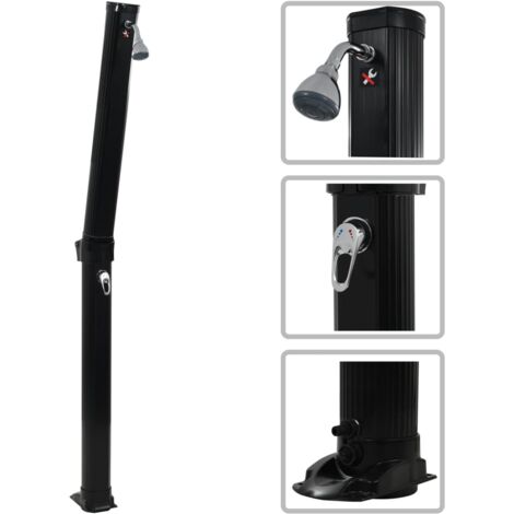 vidaXL Doccia ad Energia Solare Pieghevole Nera 214 cm 23 L