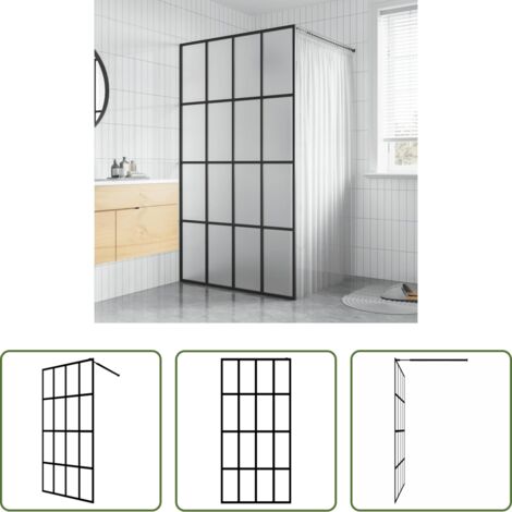 vidaXL Doccia in alluminio -  Cabina Doccia con Schermo in Vetro Temperato Glassato 100x195cm