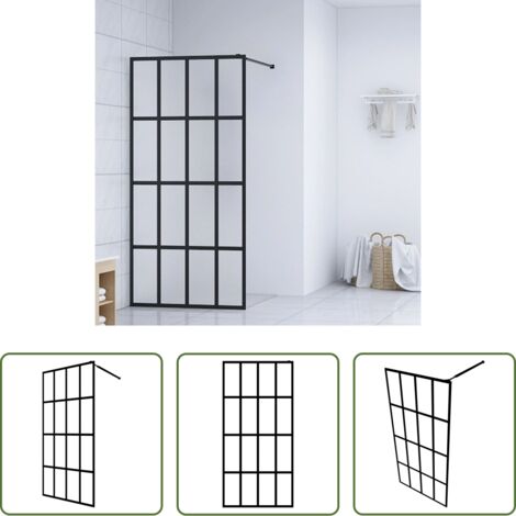 vidaXL Doccia in alluminio -  Cabina Doccia con Schermo in Vetro Temperato Glassato 140x195cm