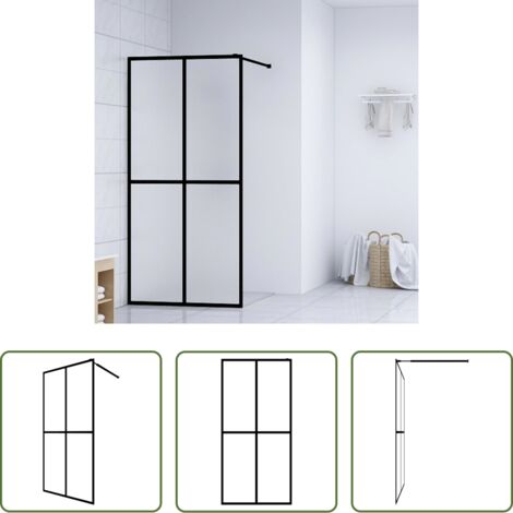 vidaXL Doccia in alluminio -  Cabina Doccia con Schermo in Vetro Temperato Glassato 80x195 cm