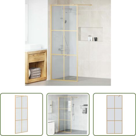 vidaXL Doccia in vetro -  Parete Doccia Walk-in Oro 80 x 195 cm vetro temperato