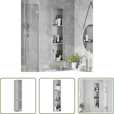 vidaXL Doccia -  Nicchia per doccia Argento 90 x 20 x 9,5 cm