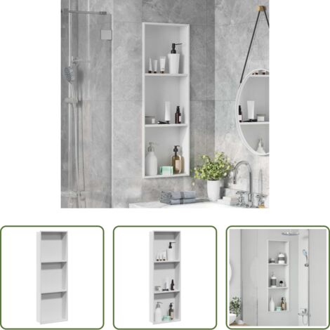 vidaXL Doccia -  Nicchia per doccia Bianco 90 x 30 x 9,5 cm Acciaio inossidabile